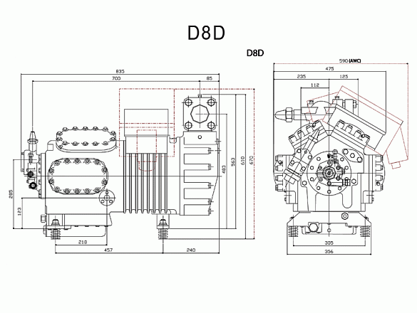 Компрессор «Copeland» D8DJ-600x-AWM/D