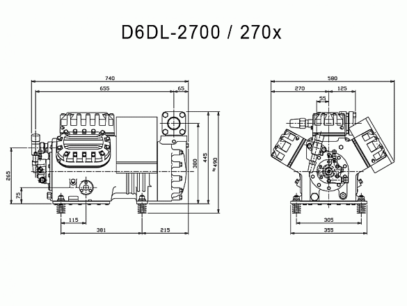 Компрессор «Copeland» D6DL-270x-AWM/D