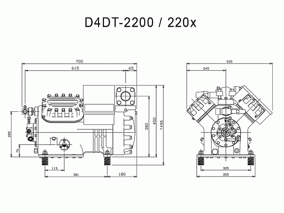 Компрессор «Copeland» D4DT-220x-AWM/D
