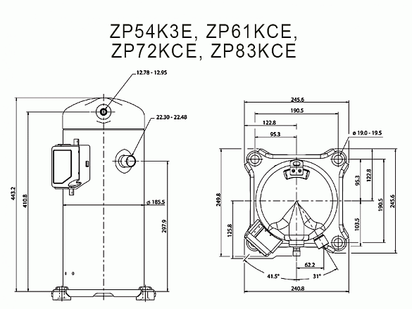 Компрессор «Copeland» ZP83KCE-TFD-422