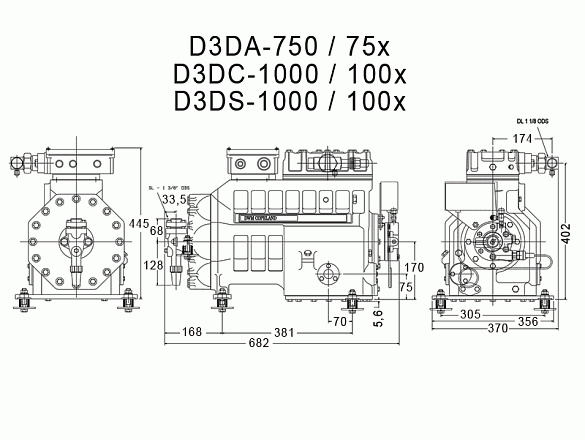 Компрессор «Copeland» D3DC-1000-AWM/D